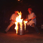 flaming keg